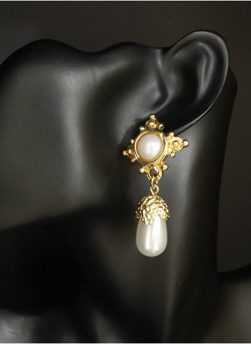 LILLY ALL MY LOVE - S925 White Gold-Plated Retro Palace Style Drop-Shaped Pearl Inlaid With Zircon Fashion Women's Earrings, Dinner Party Evening Dress Matching - Image 1