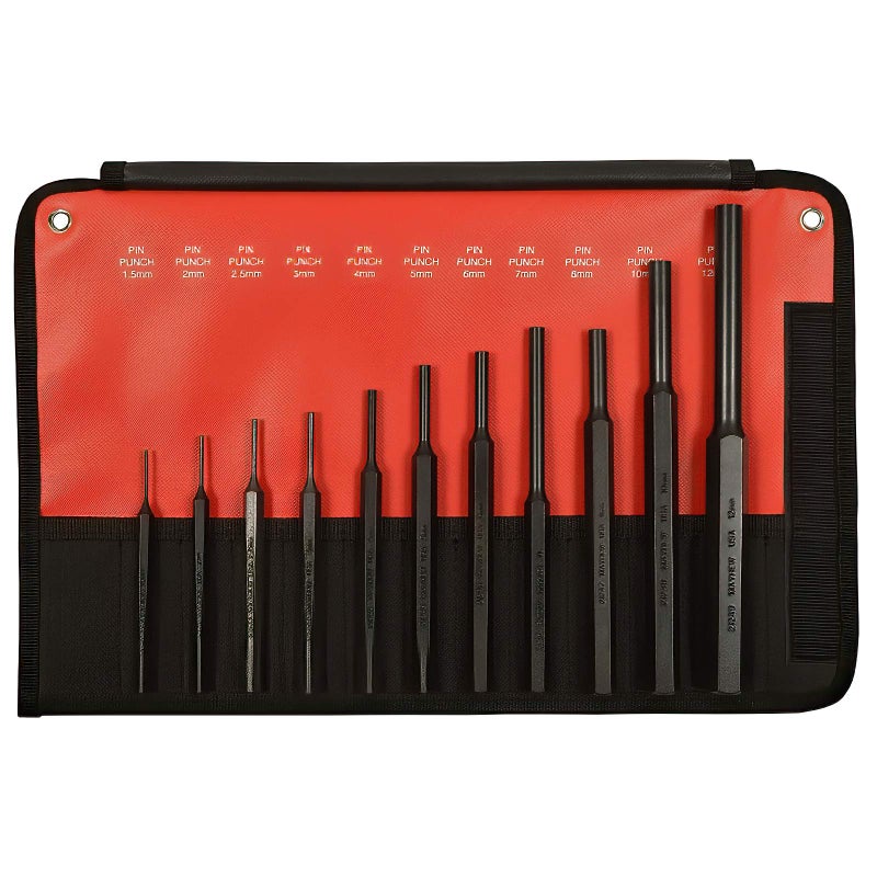 Mayhew 66253 11Piece Hardened Steel Pin Punch 11 Piece Metric