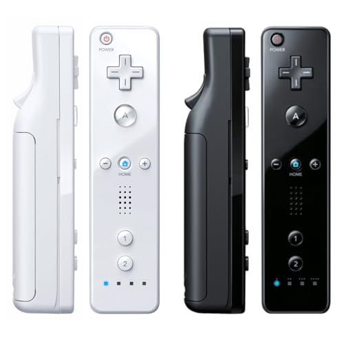 TIANHOO Remote Controller for Wii Wii U with Silicone Case and Wrist Strap 2 pack White Black - Image 3