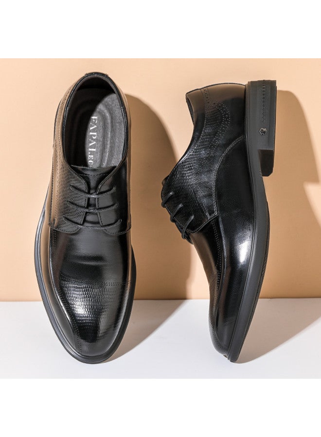 Fapai Men's Leather Shoes New Derby Shoes British Style Formal Business Shoes Men's Genuine Leather Breathable Men's Leather Shoes - Image 5