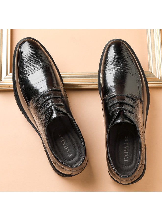 Fapai Men's Leather Shoes New Derby Shoes British Style Formal Business Shoes Men's Genuine Leather Breathable Men's Leather Shoes - Image 3