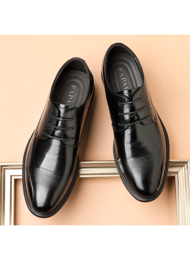 Fapai Men's Leather Shoes New Derby Shoes British Style Formal Business Shoes Men's Genuine Leather Breathable Men's Leather Shoes - Image 2