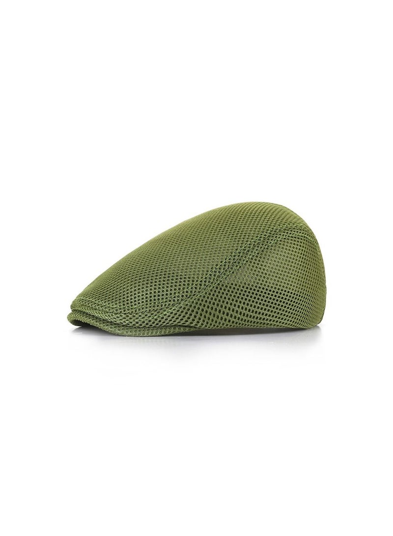 Loquat British Style Men's Solid Color Duck Tongue Frward Hat Green(56-58cm) 