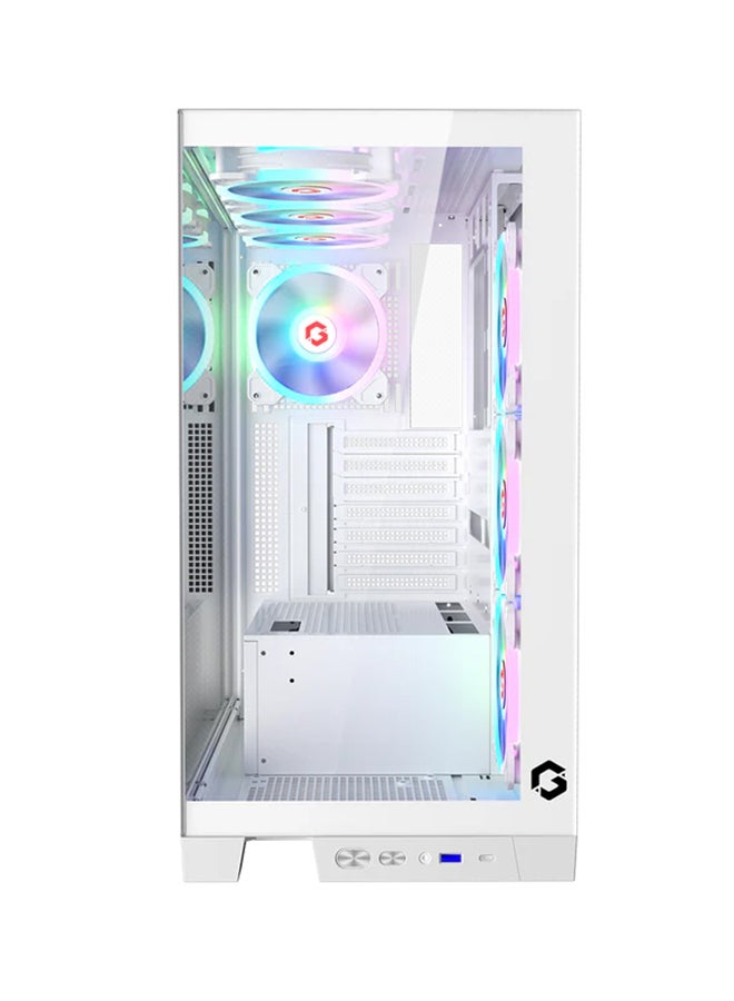 GAMEON Emperor Arctic IV Series Mid Tower Gaming Case ARGB+Remote, 7 Fans Case White - Image 3