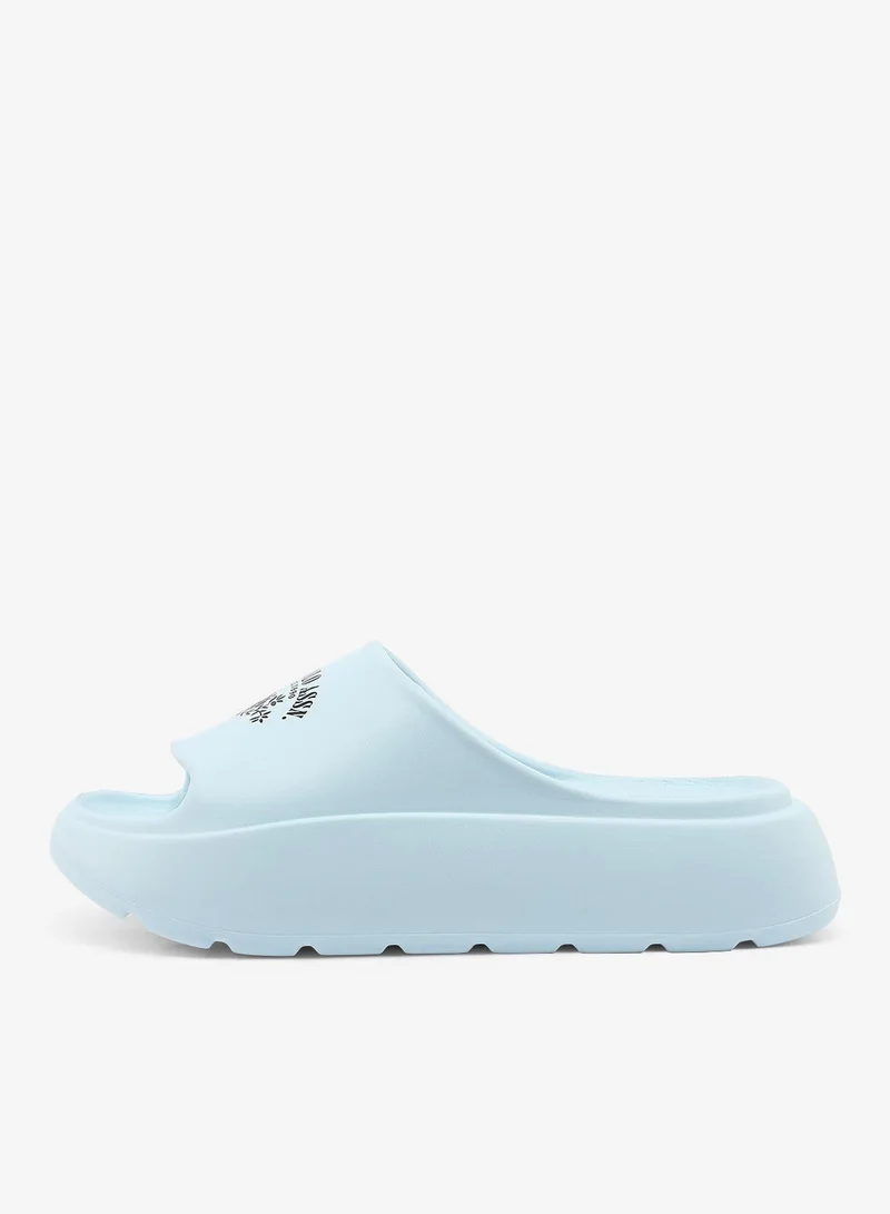 U.S. Polo Assn. Women's Light Blue Slides - Stylish Perfect for Casual Outfit