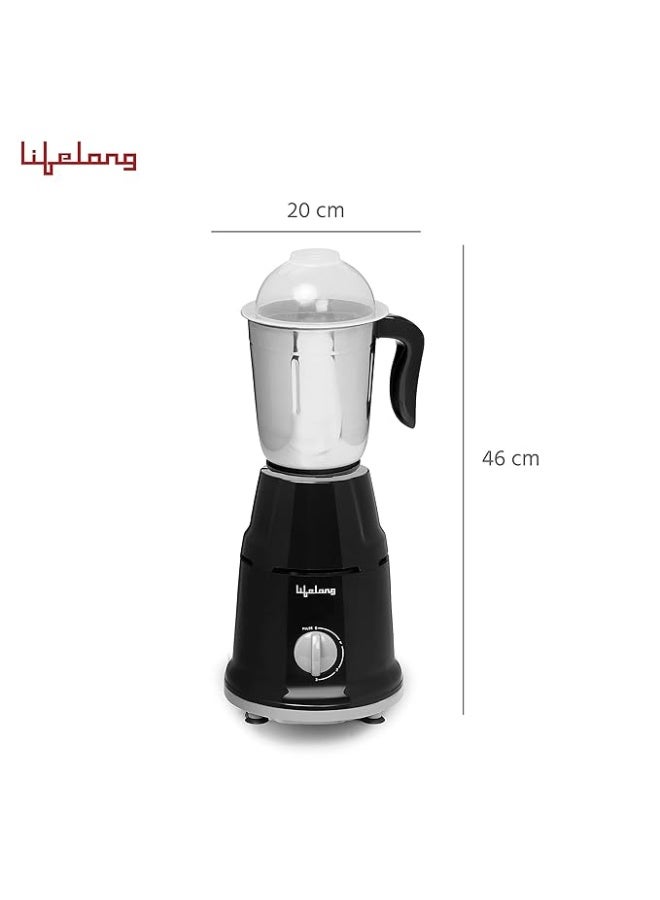 Lifelong Mixer Grinder for Kitchen - 2 Jars 500 Watt - Mixie with Mini Jar for Chutney & Liquidizing Jar used as Wet Grinder & Blender for Milkshake, Smoothie, Puree -Stainless Steel Blades (LLMG93) - Image 2