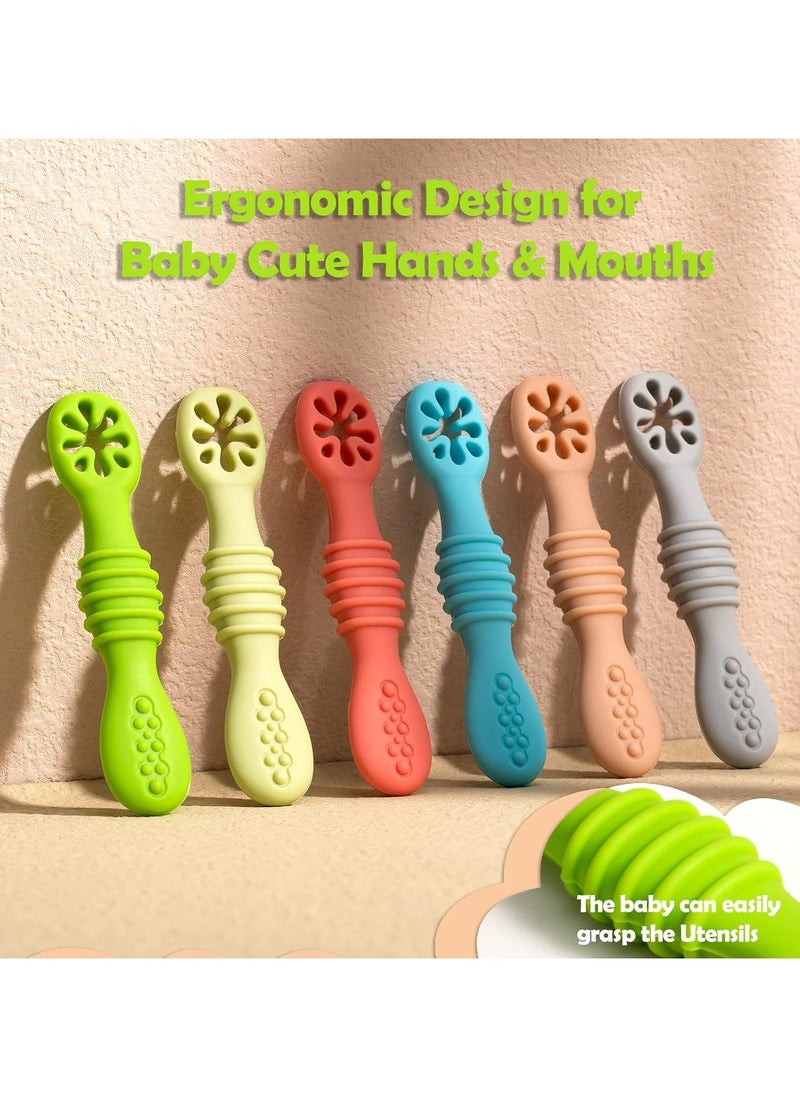 4PCS Baby Silicone Spoons, BPA-Free Teething and Feeding Aid (4+ Months)