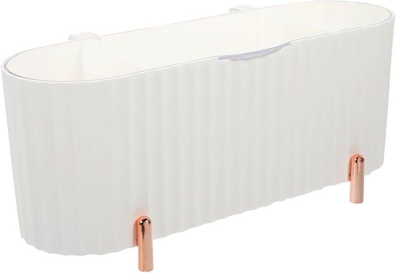 صندوق منظم إسفنج المكياج الأبيض المحمول لحامل تخزين مستحضرات التجميل المضاد للغبار للسفر - Image 1