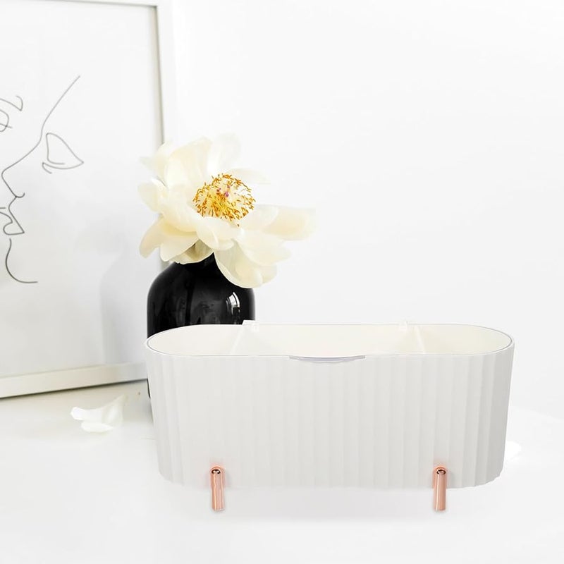 صندوق منظم إسفنج المكياج الأبيض المحمول لحامل تخزين مستحضرات التجميل المضاد للغبار للسفر - Image 4