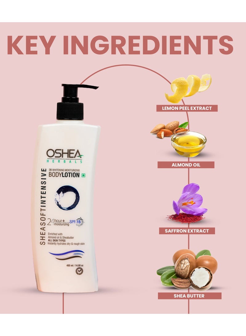 OSHEA Herbals 2x Whitening Body Lotion SPF 15 400 ml - Image 3