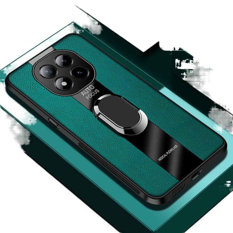 BB غطاء واقي بسيليكون لـ Redmi Note 15 مع حماية من السقوط وحامل قائم مع مقاوم للصدمات مع تغطية كاملة مع ملمس جلد بورش باللون Dark Green بوظيفة حامل من السيليكون باللون الأخضر باللون. - Image 1