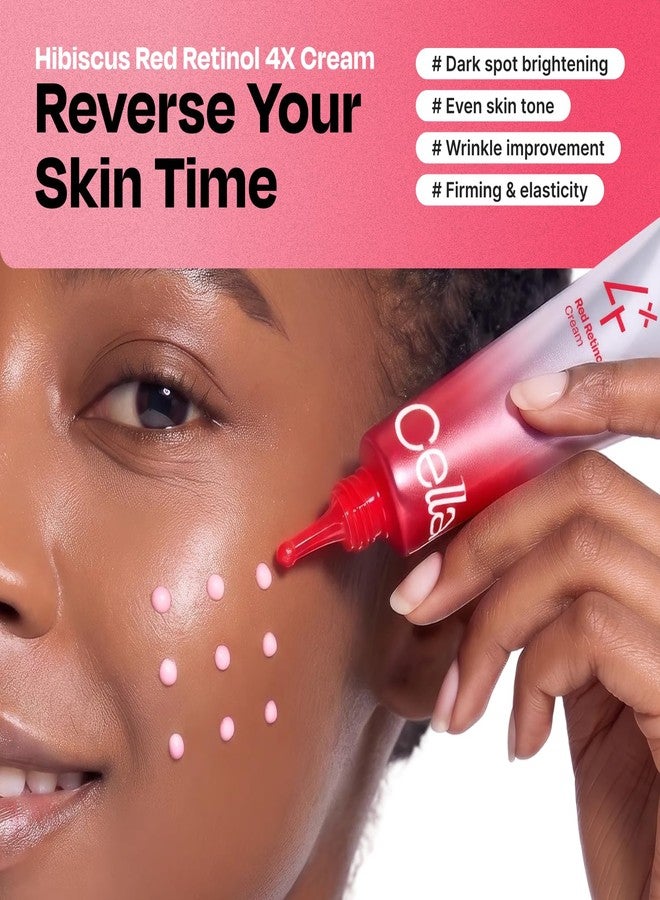 Celladix Hibiscus Red Retinol 4X Cream, Night Face Moisturizer with Retinol Complex and Azelaic Acid, for Uneven Texture, Pores and Fine Lines, 1.01 fl oz / 30 mL - Image 2