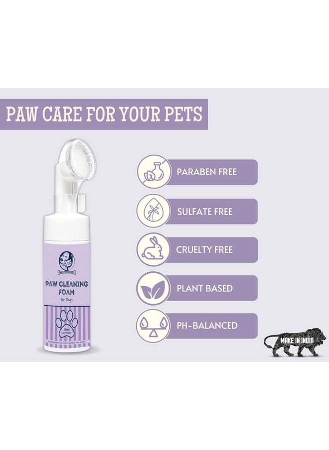 Generic - Dog Paw Cleaning Foam (Lavender) With Silicone Brush - 150Ml | Paw Cleaner For Dog Foot Scrubber Cleaning Brush | Fortified With Tea Tree Oil And Aloe Vera Extract - Image 1
