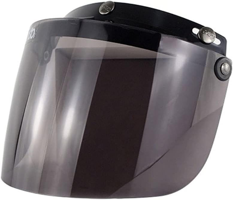 MACHSWON Motorcycle 3-Snap Helmet Windshield Lens Anti-UV Flip Up Face Visor Smoke - Image 1