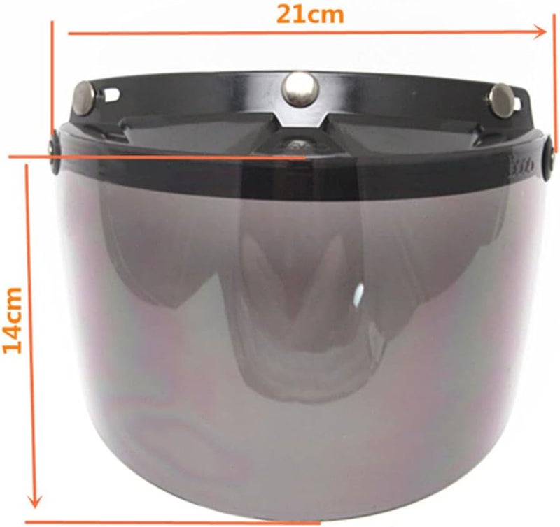 MACHSWON Motorcycle 3-Snap Helmet Windshield Lens Anti-UV Flip Up Face Visor Smoke - Image 4