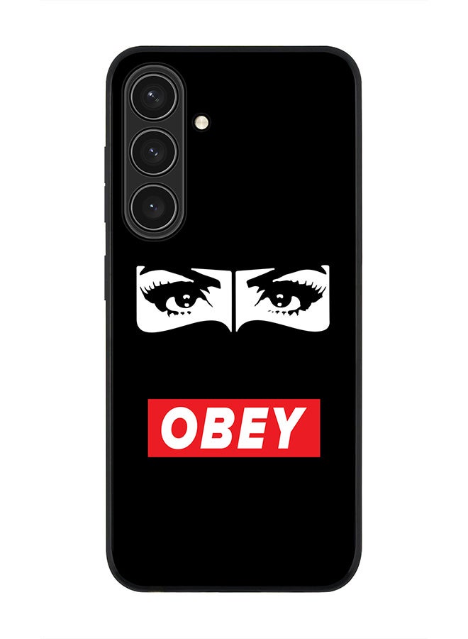 Stylizedd Rugged Black edge case for Samsung Galaxy S24 Plus, Slim fit Soft Case Flexible Rubber Edges Anti Drop TPU Gel Thin Cover- Obey Habibti - Image 1