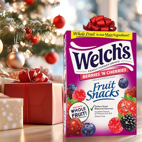 Welch's Fruit Snacks, Berries 'N Cherries Snack Box, Stocking Stuffers, Gluten Free, 0.8oz Snack Packs (Pack of 40) - Image 3