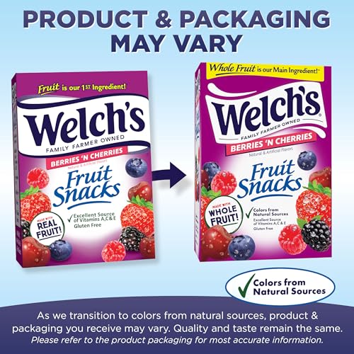 Welch's Fruit Snacks, Berries 'N Cherries Snack Box, Stocking Stuffers, Gluten Free, 0.8oz Snack Packs (Pack of 40) - Image 2