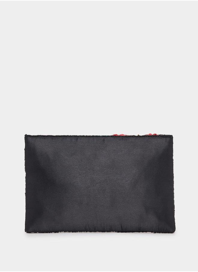 Styli Floral Embellished Clutch with Detachable Chain Strap  - Image 4