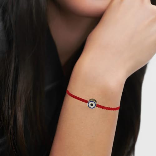 Obidos Evil Eye Bracelets Red String Kabbalah Protection Handmade Adjustable Bracelet For Women Men (Red) - Image 4