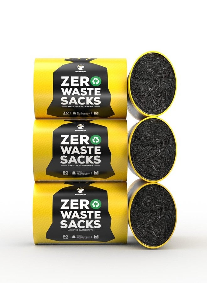 House Wrap Medium Garbage Bags 180 Pieces | 19 x 21 Inches | Black | 7-8 Kg Capacity | Eco-Friendly & Leak Proof | Ideal for Home, Office & Pet Use - Image 1