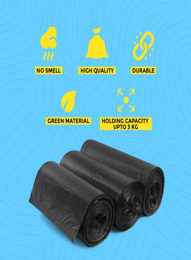 House Wrap Medium Garbage Bags 180 Pieces | 19 x 21 Inches | Black | 7-8 Kg Capacity | Eco-Friendly & Leak Proof | Ideal for Home, Office & Pet Use - Image 3