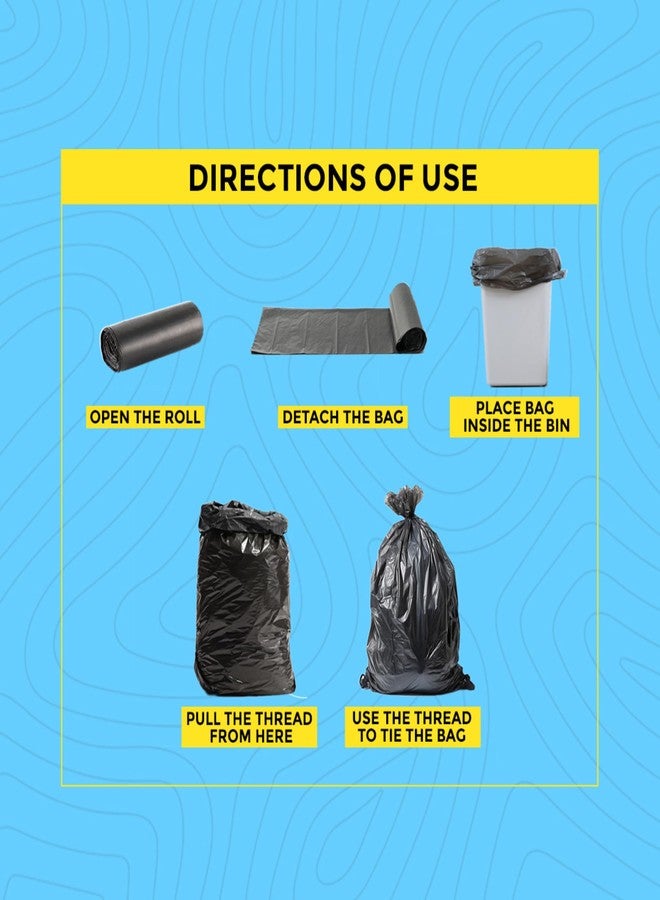 House Wrap Medium Garbage Bags 180 Pieces | 19 x 21 Inches | Black | 7-8 Kg Capacity | Eco-Friendly & Leak Proof | Ideal for Home, Office & Pet Use - Image 5