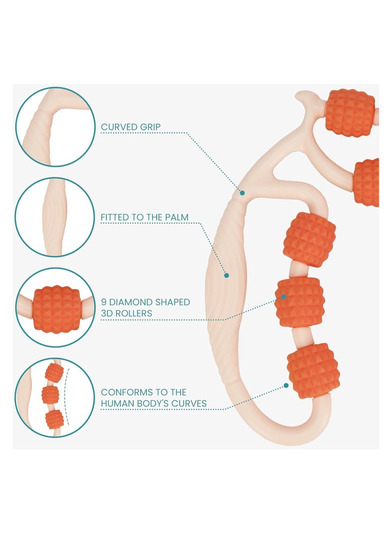 CMGTYYD. 360 درجة دائرية 9 عجلات تدليك، العضلات الأسطوانة الساق رقبة ذراع ترقية تدليك للساق رقبة ذراع أداة تدليك الاسترخاء العضلات للرجال والنساء (أزرق) - Image 4
