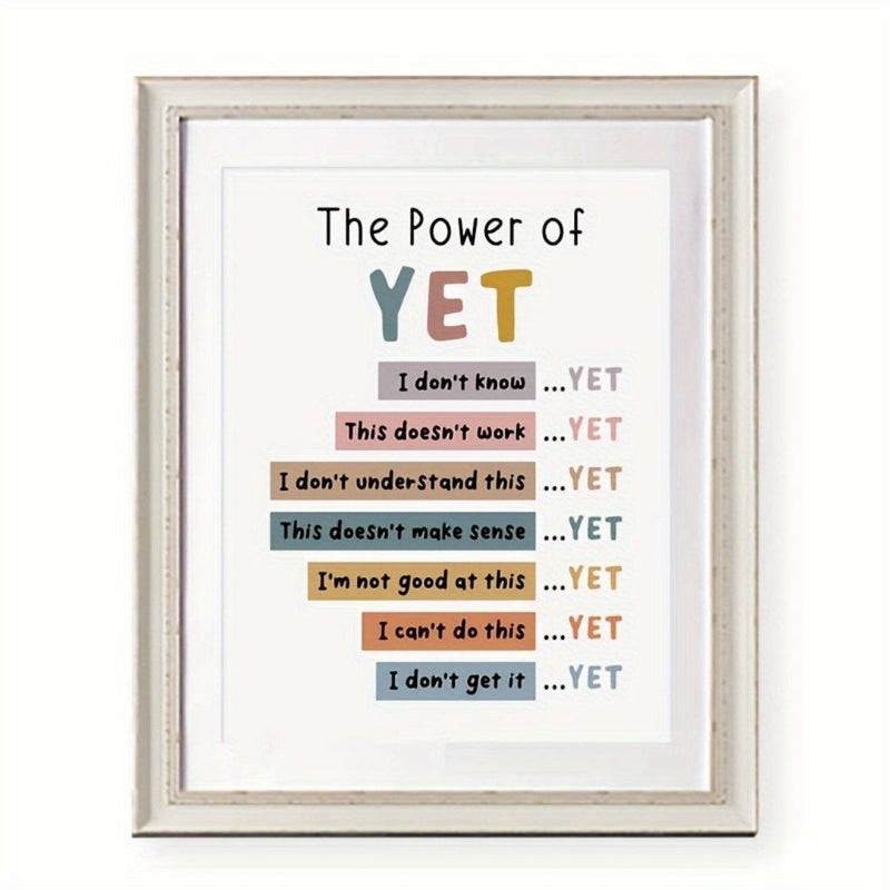 8x10 Inch Unframed The Power Of Yet Growth Mindset Poster For Therapy Office Classroom Boho Decor - Image 5