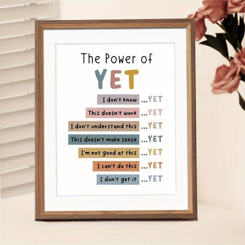8x10 Inch Unframed The Power Of Yet Growth Mindset Poster For Therapy Office Classroom Boho Decor - Image 4