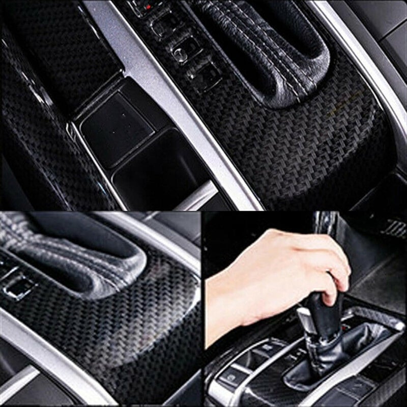 Yurefax Carbon Fiber Gear Shift Box Panel Cover Trim for Civic 2016-2018 - Image 3