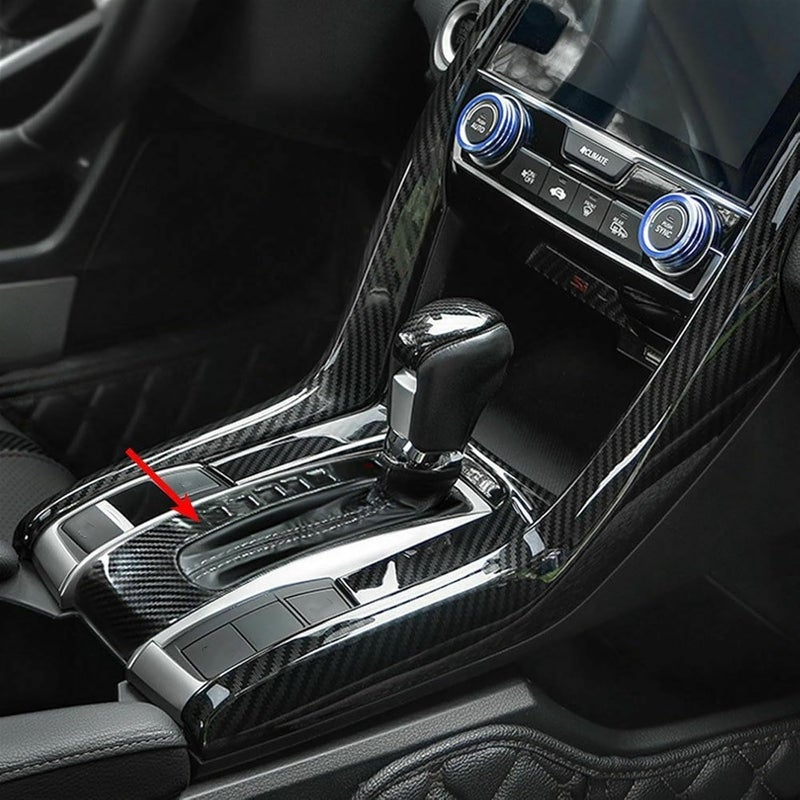 Yurefax Carbon Fiber Gear Shift Box Panel Cover Trim for Civic 2016-2018 - Image 4