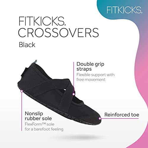 FITKICKS Crossovers Women's Foldable Active Lifestyle Minimalist Footwear Barefoot Yoga Water Shoes Black, X-Large - Image 2