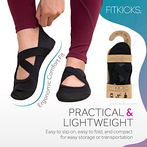 FITKICKS Crossovers Women's Foldable Active Lifestyle Minimalist Footwear Barefoot Yoga Water Shoes Black, X-Large - Image 4