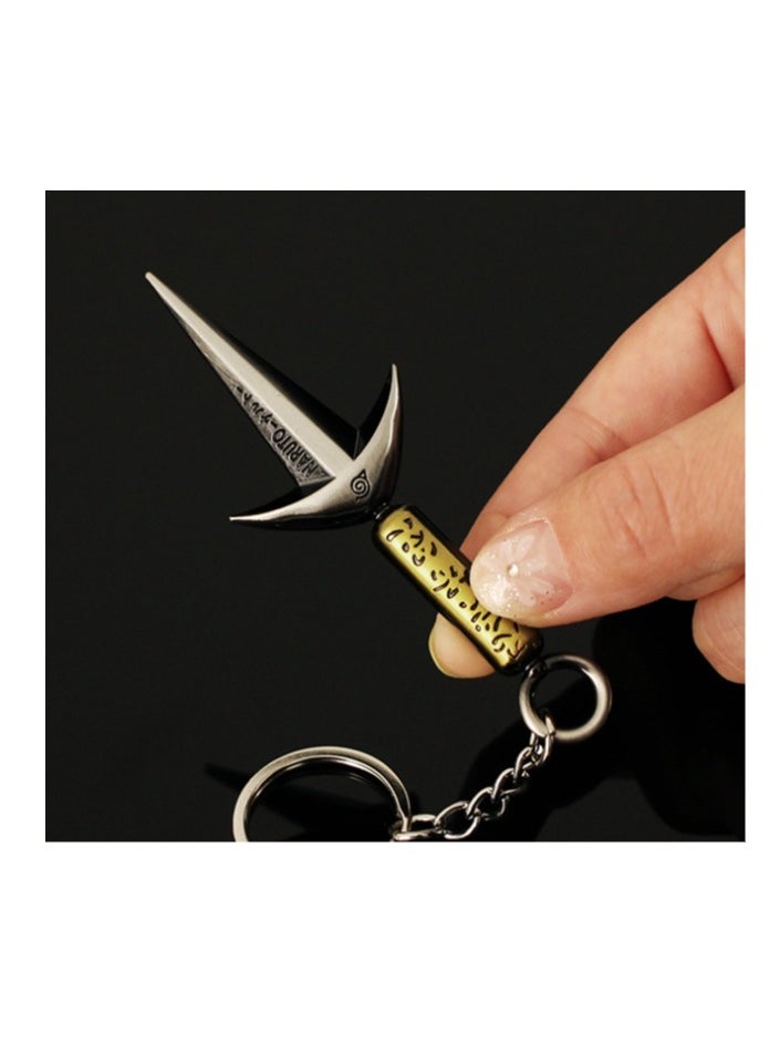 Generic 9cm Naruto Anime Mini Four Generations Kunai Weapon Model Alloy Toy Keychain Pendant  - Image 3