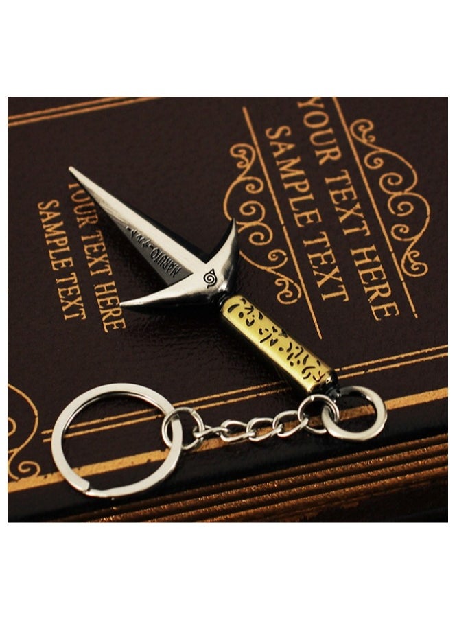 Generic 9cm Naruto Anime Mini Four Generations Kunai Weapon Model Alloy Toy Keychain Pendant  - Image 4