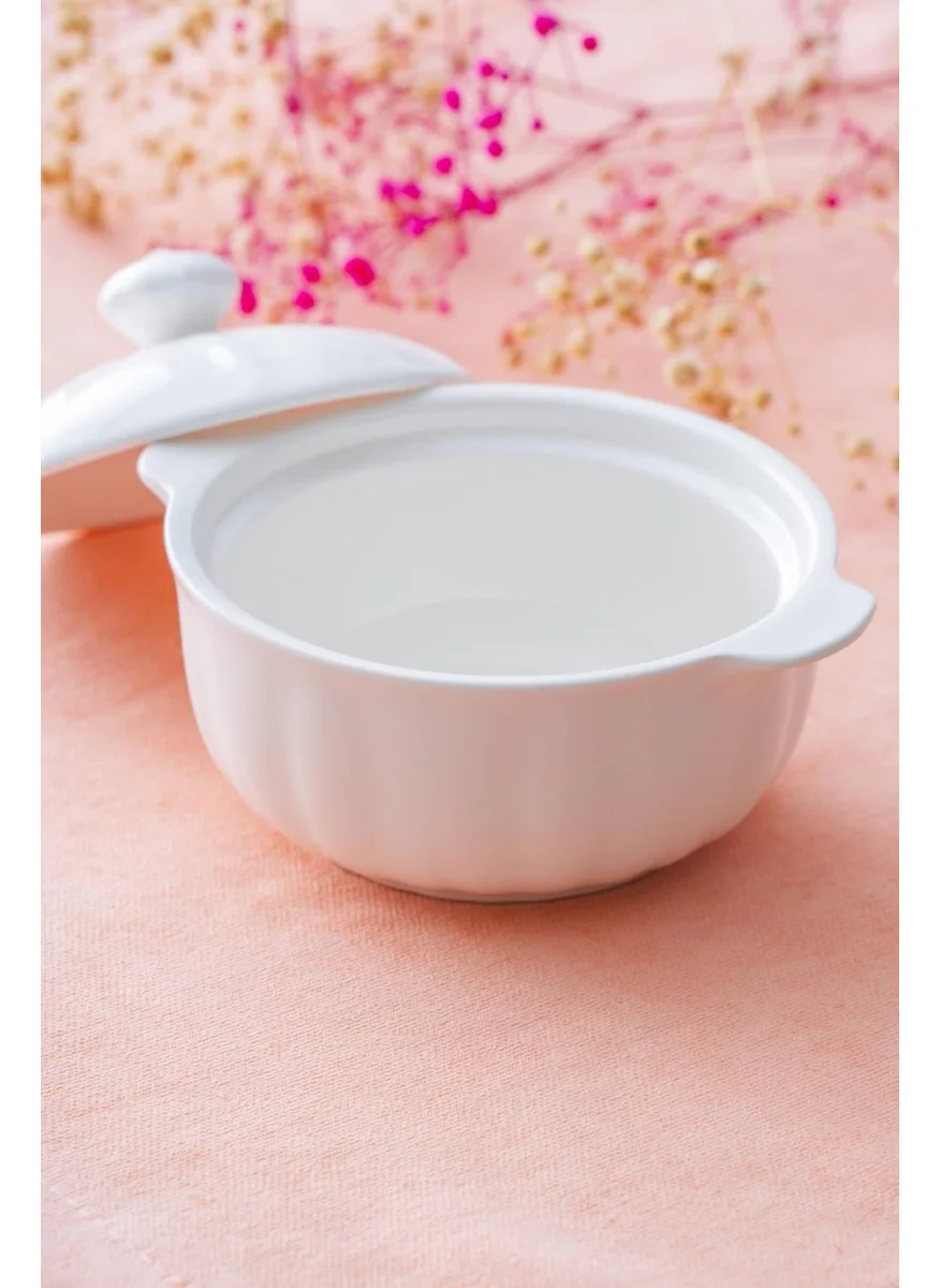 أكار Pure Carmen Bowl with Lid - 14 cm