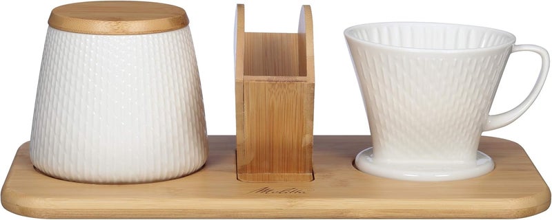 Melitta Melitta Artisan Porcelain PourOver Coffeemaker and Canister Set White - Image 1