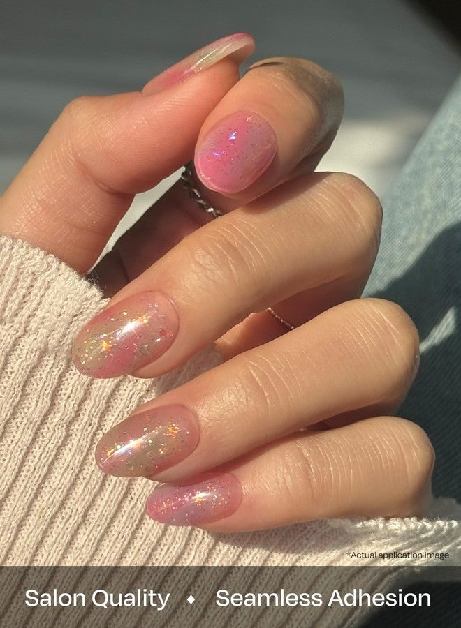 اوهورا شرائح أظافر جل شبه معالجة من أوهورا (قنبلة قوس قزح) - قوس قزح، أومبري، تعمل مع أي مصابيح الأشعة فوق البنفسجية/مصابيح LED، بجودة صالون التجميل، تدوم طويلاً، سهلة التركيب والإزالة - تتضمن 2 وسادة تحضير، مبرد أظافر وعصا خشبية - Image 4