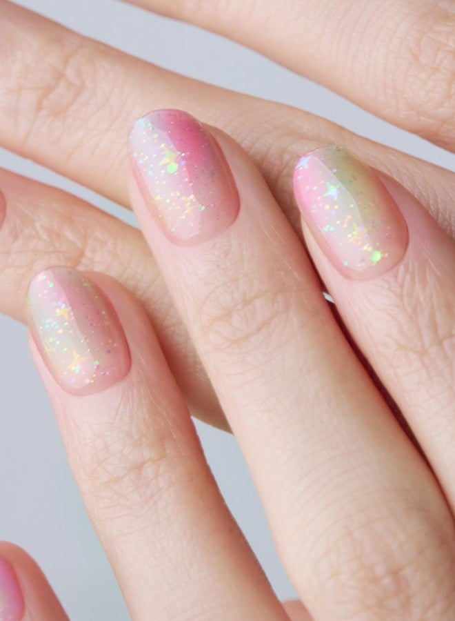 اوهورا شرائح أظافر جل شبه معالجة من أوهورا (قنبلة قوس قزح) - قوس قزح، أومبري، تعمل مع أي مصابيح الأشعة فوق البنفسجية/مصابيح LED، بجودة صالون التجميل، تدوم طويلاً، سهلة التركيب والإزالة - تتضمن 2 وسادة تحضير، مبرد أظافر وعصا خشبية - Image 2