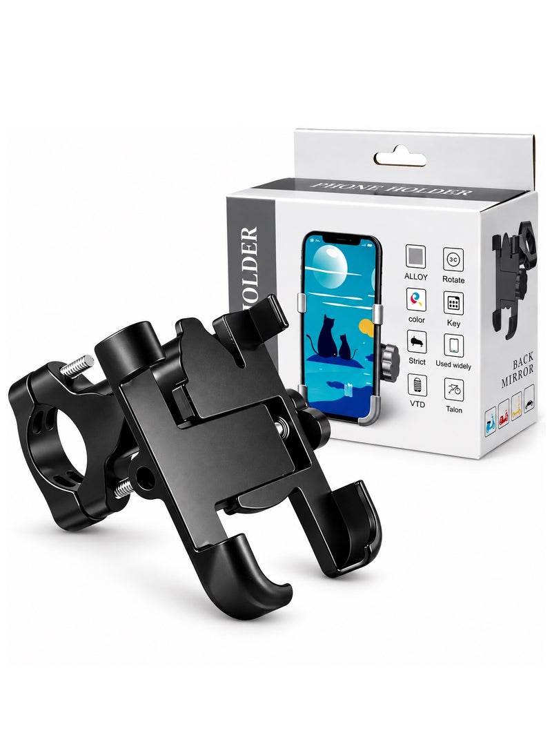 Universal 360° Metal Phone Holder for Bicycle & Motorcycle – Handlebar Mount for 4–7 Inch Smartphones - Image 1