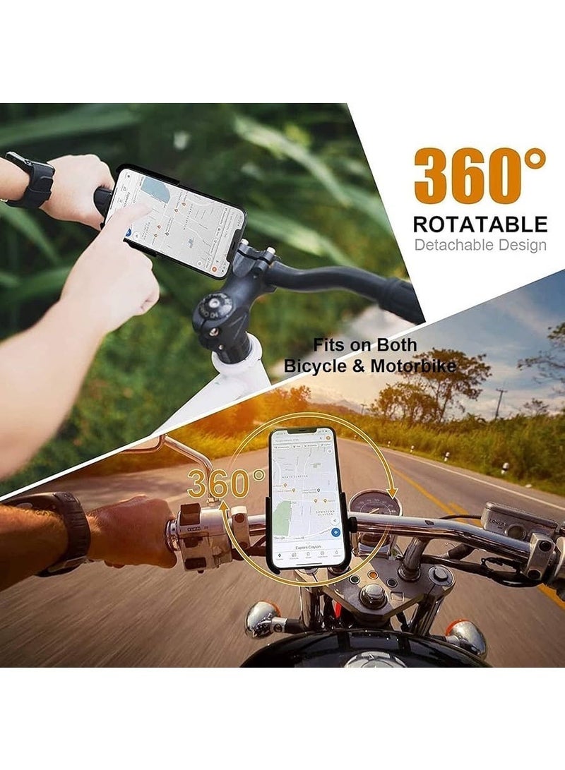 Universal 360° Metal Phone Holder for Bicycle & Motorcycle – Handlebar Mount for 4–7 Inch Smartphones - Image 4