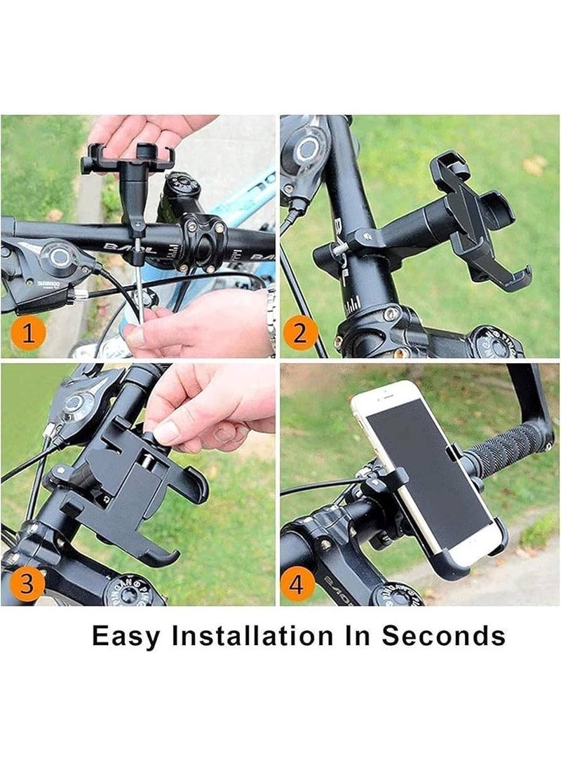 Universal 360° Metal Phone Holder for Bicycle & Motorcycle – Handlebar Mount for 4–7 Inch Smartphones - Image 5