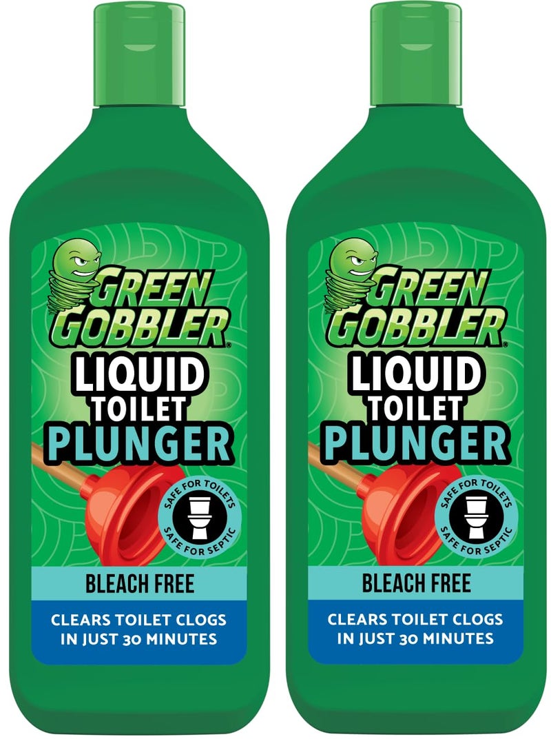 Green Gobbler Liquid Toilet Plunger | Clog Remover | Safe for Toilets and Septic | 2 Pack - Image 1