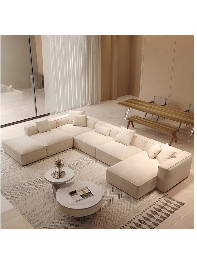 Comfynest U Shape Sofa for a Modern Lounge and Cozy Corner Water Proof Fabric With Free Fabric Cleaner  - Image 1