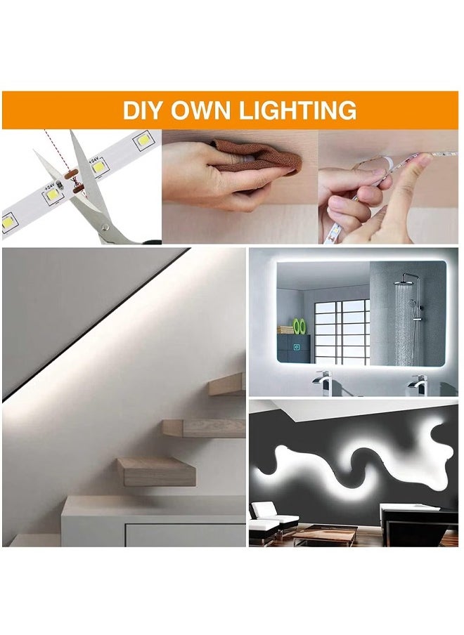 Generic - 5V USB LED Strip Lights 5M 120LEDs Warm White LED Strip 6000K Dimmable COB LED Strip Light Flexible USB Strip Light for TV Backlight Bedroom Cabinet Kitchen DIY Lighting (120 Lights Warm Light) - Image 1