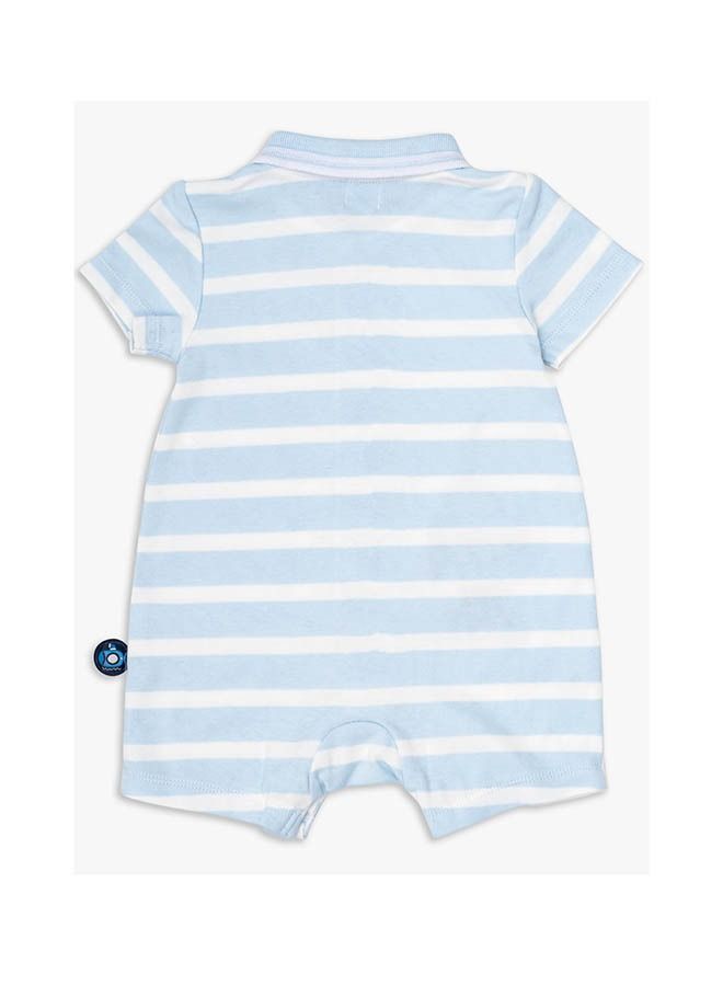 MOON 100% Cotton Romper With Collar 6-9M Blue - Little Submarine - Image 2