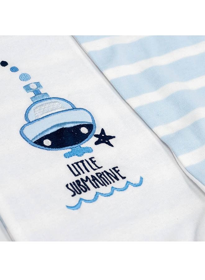 MOON 100% Cotton Romper With Collar 6-9M Blue - Little Submarine - Image 4