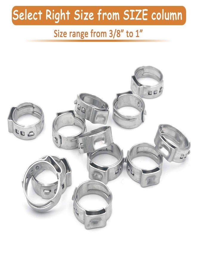 ISPINNER 24pcs 1 Inch PEX Cinch Clamps, 304 Stainless Steel Cinch Crimp Rings Pinch Clamps for PEX Tubing Pipe Fitting Connections (1 Inch) - Image 3