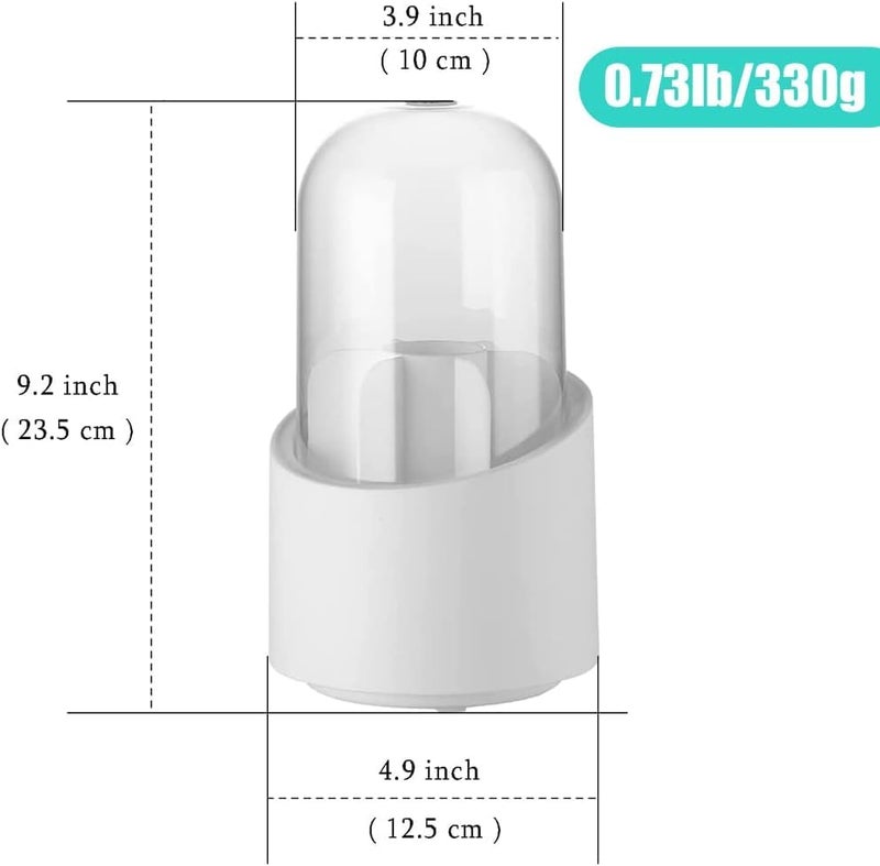 KRLZ Makeup Brush Holder with Lid Rotatable Clear Acrylic Makeup Brush Organiser Cup 24cm Height Makeup Container Storage - Image 4